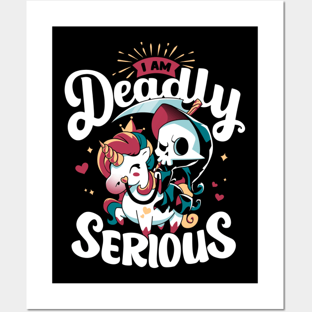 Deadly Serious - Grim Reaper's Unicorn Wall Art by Snouleaf